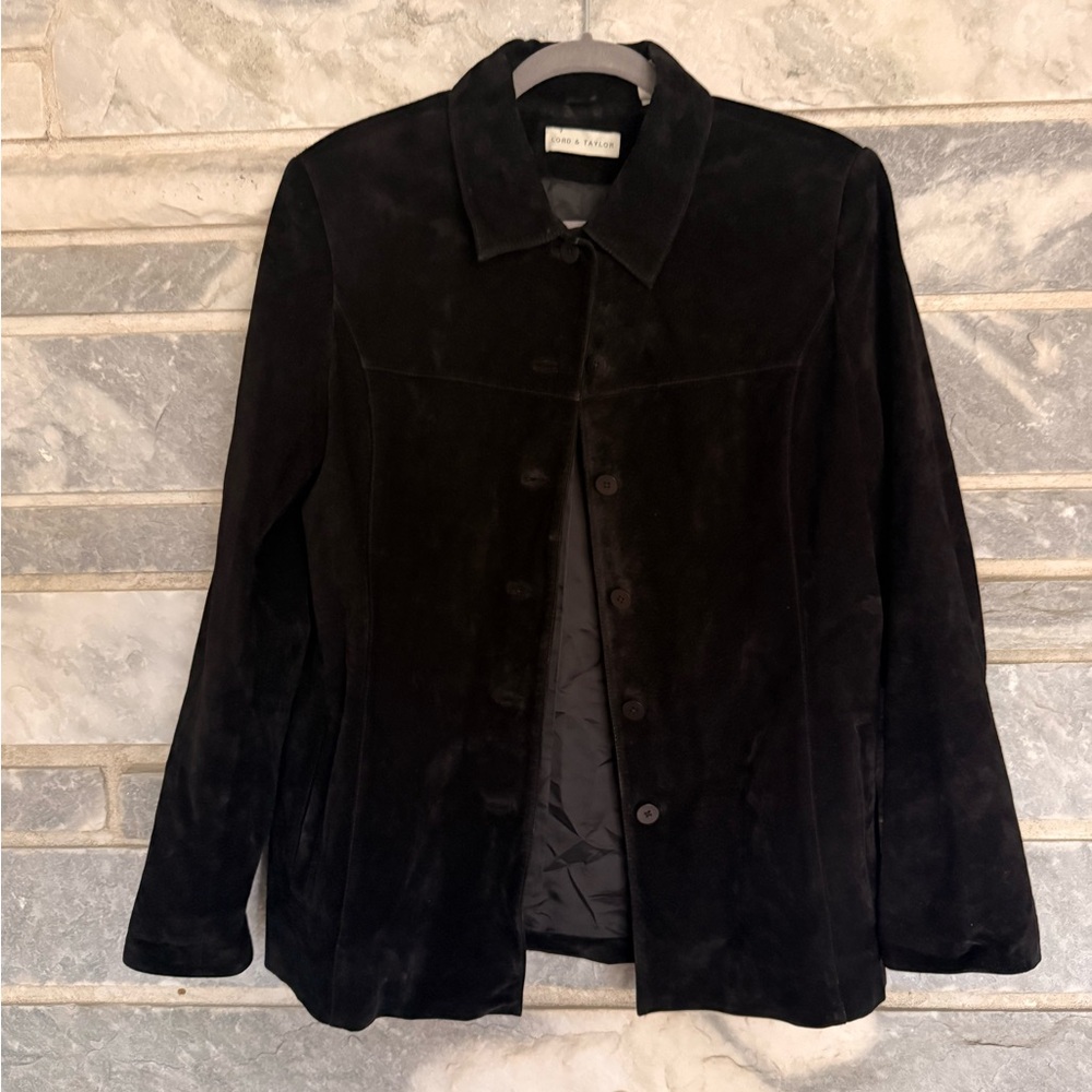 Vintage Lord & Taylor Black Suede Jacket | Genuine Leather